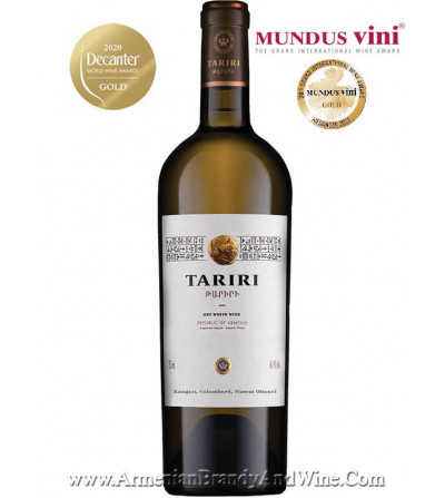 Droge Witte Tariri-wijn fles van Armenia Wine