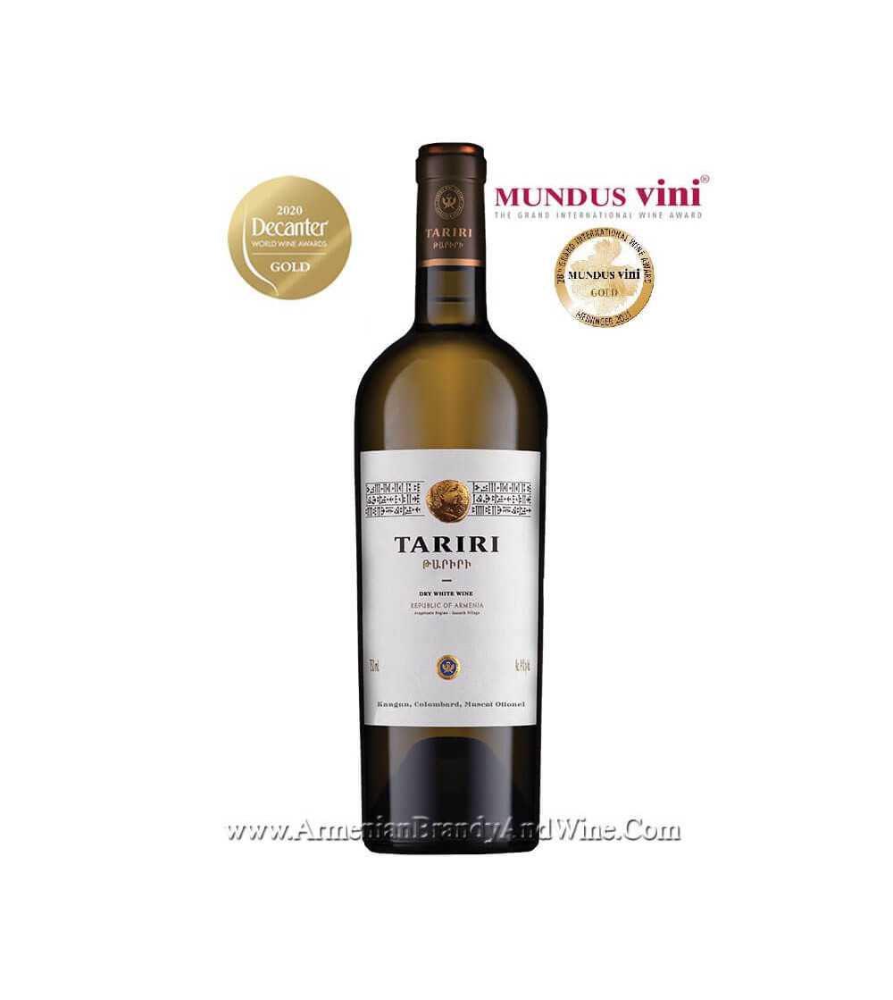 Bouteille de vin blanc sec Tariri de Armenia Wine